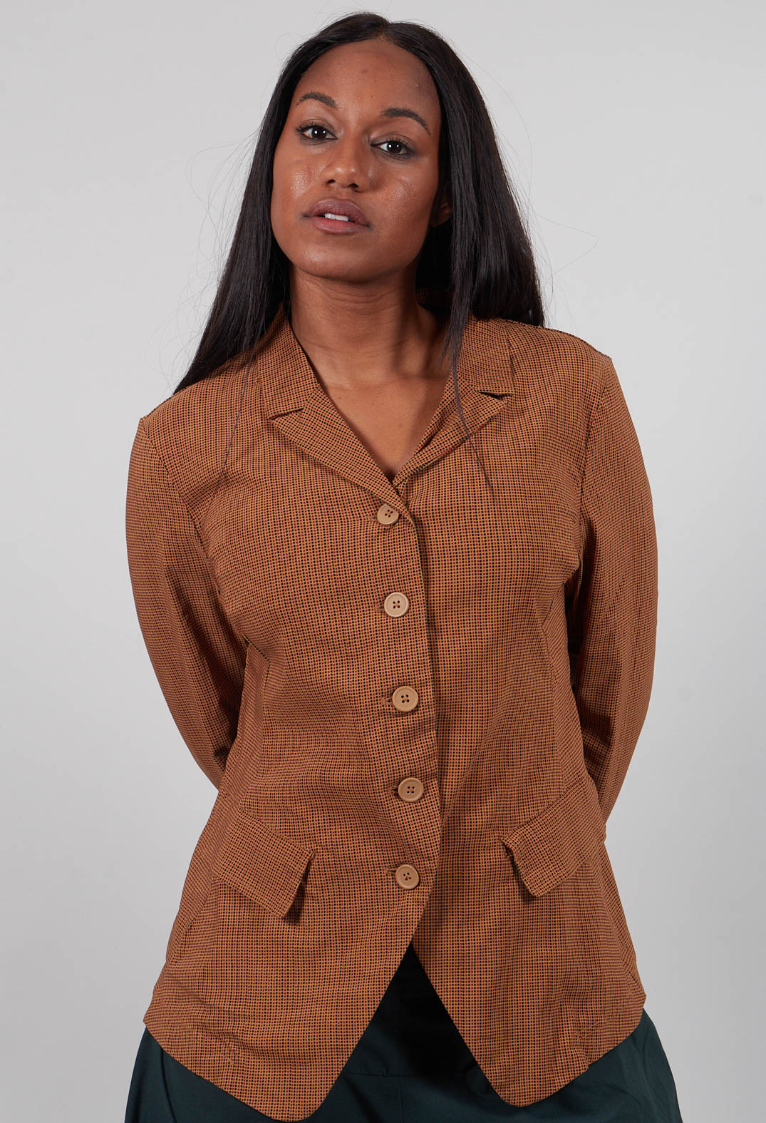Slim Fit Jacket in Bronze Print  - 3441107
