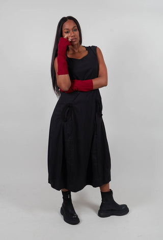 Tulip Hem Dress in Black Print  - 3440919