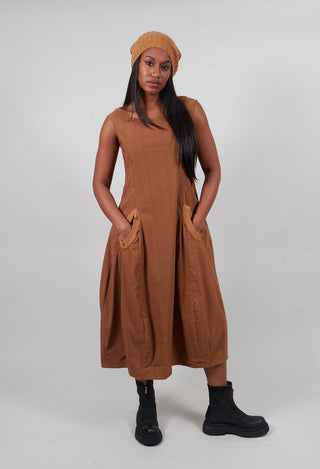 Tulip Hem Dress in Bronze Print - 3440919