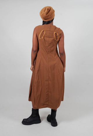 Tulip Hem Dress in Bronze Print - 3440919