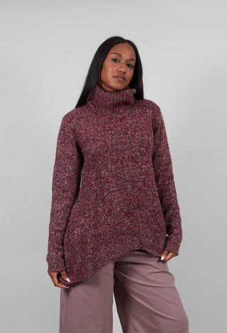 Roll Neck Jumper in Lava Melange  - 3460701