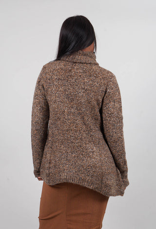 Roll Neck Jumper in Bronze Melange - 3460701
