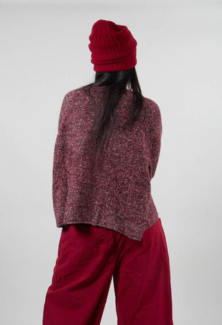Relaxed Cropped Jumper in Lava Melange - 3460702
