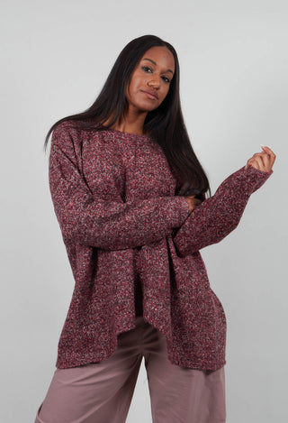 Relaxed Longline Jumper in Lava Melange  - 3460703