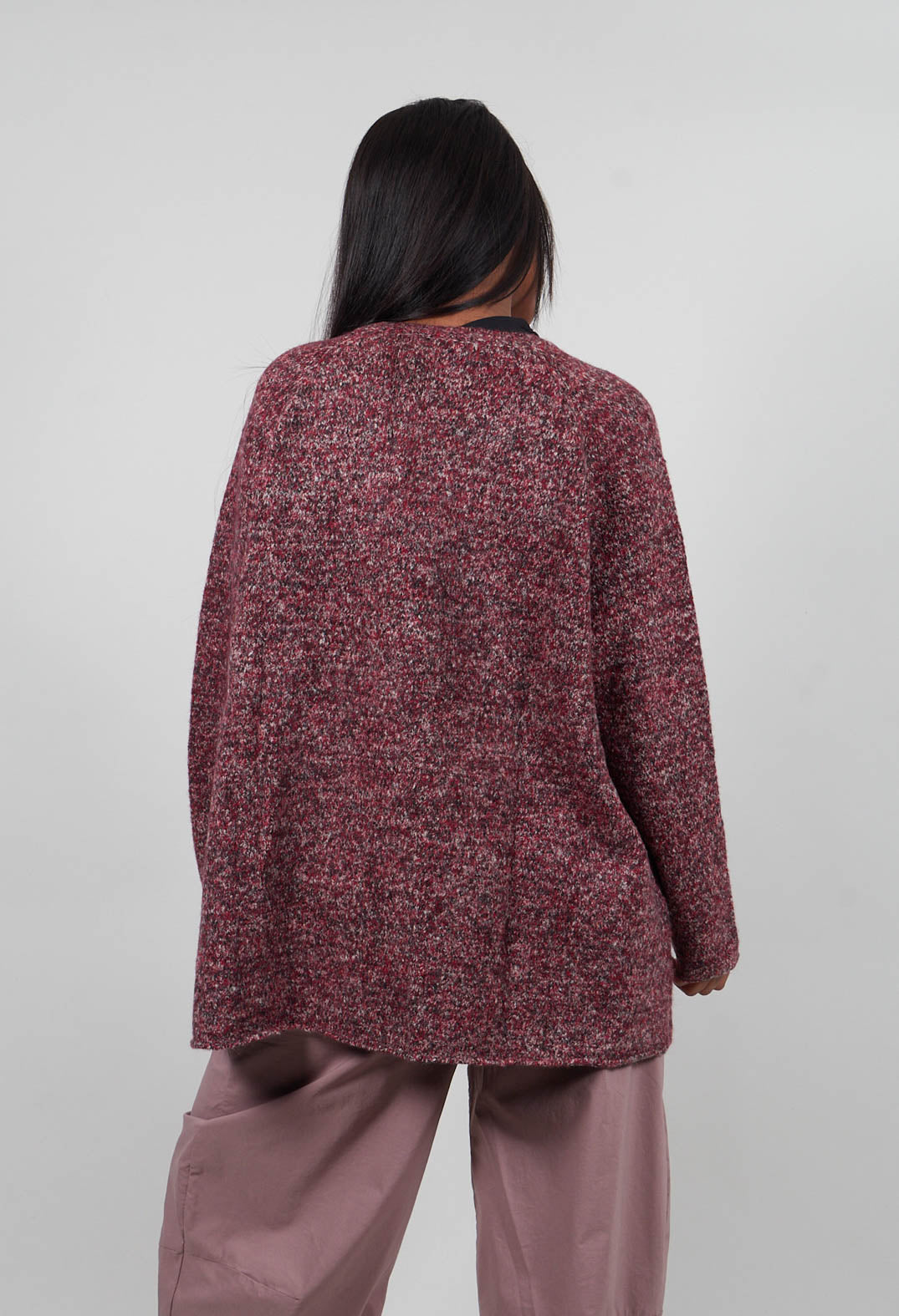 Relaxed Longline Jumper in Lava Melange  - 3460703