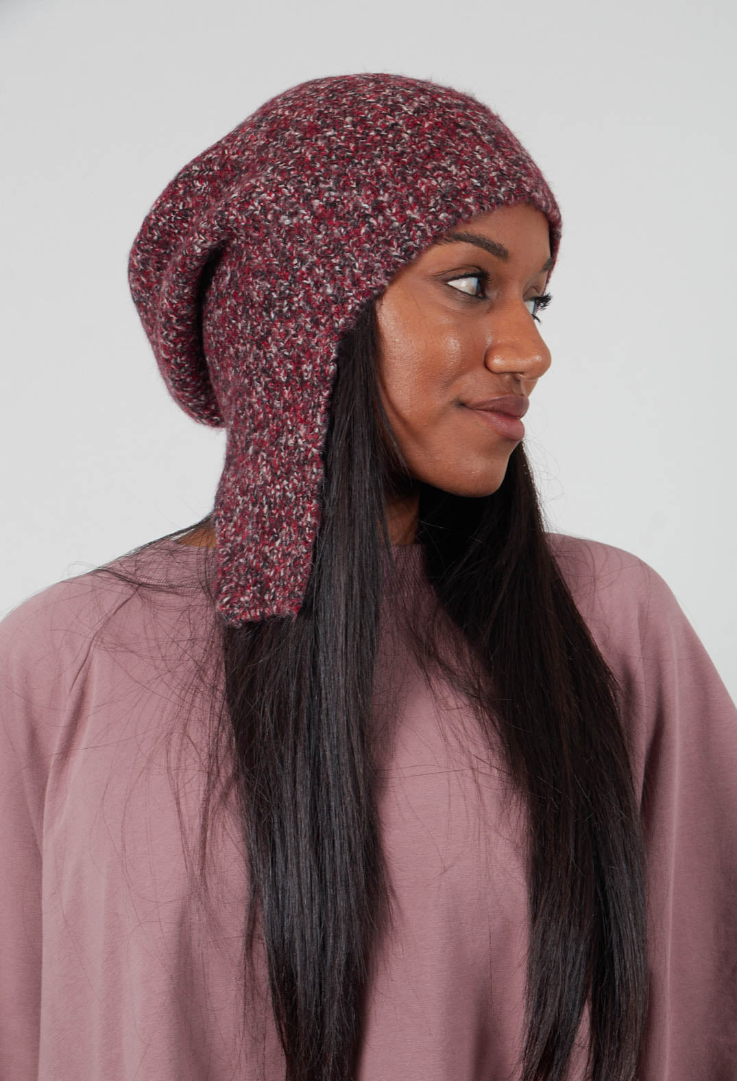 Ear Flap Beanie Hat in Lava Melange - 3464605