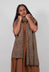 Oversized Knitted Scarf in Bronze Melange  - 3467706