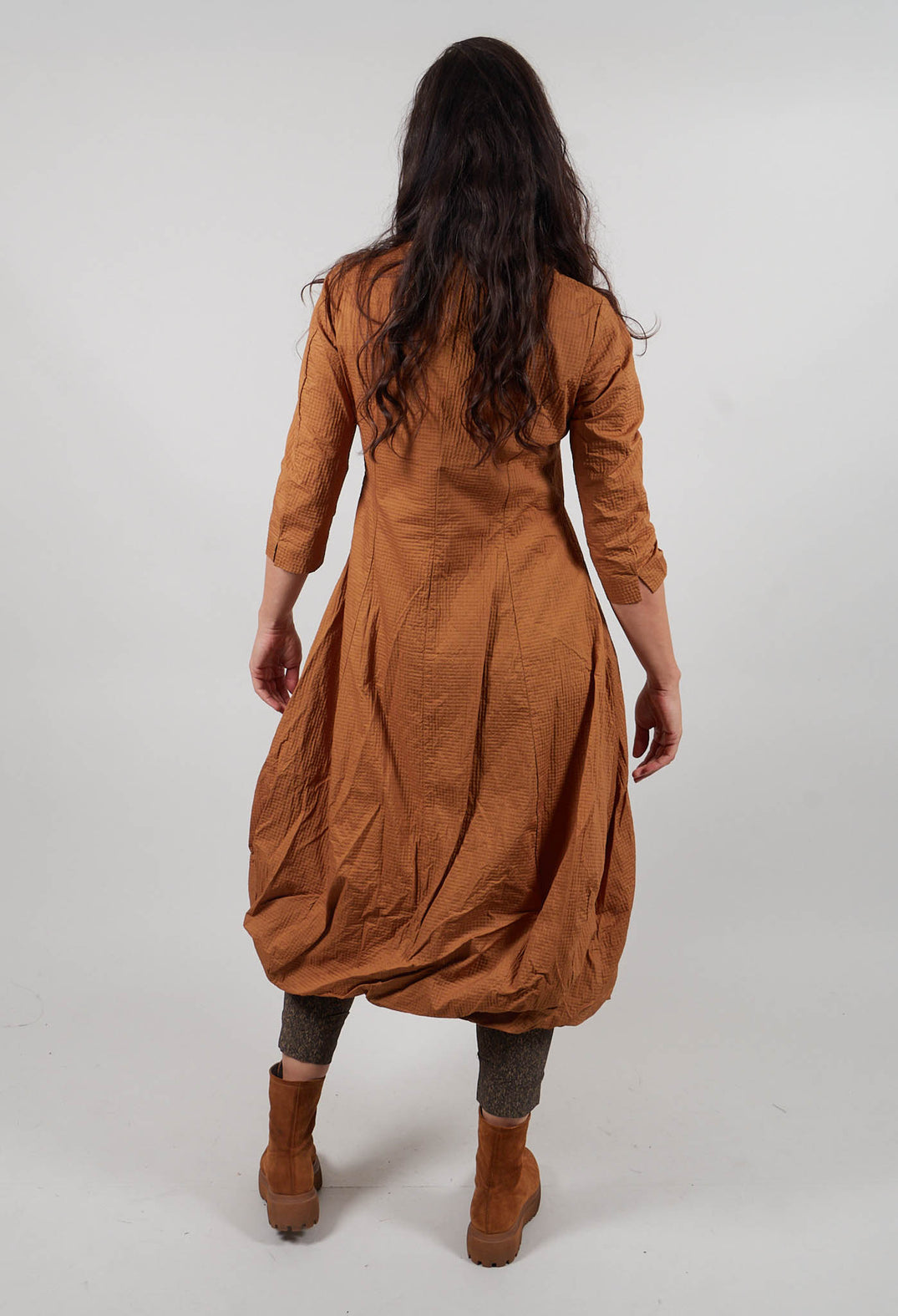 Balloon Hem Dress in Bronze  - 3420902