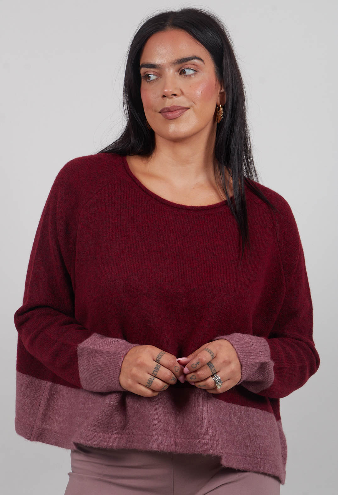 Contrast Trim Jumper in Lava Crystal  - 3480702