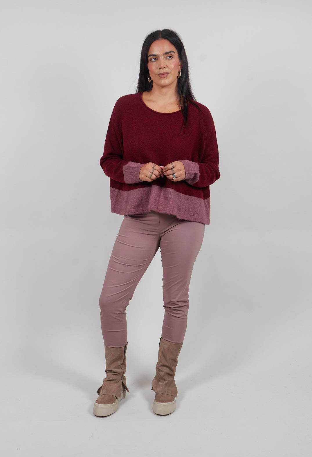 Contrast Trim Jumper in Lava Crystal  - 3480702