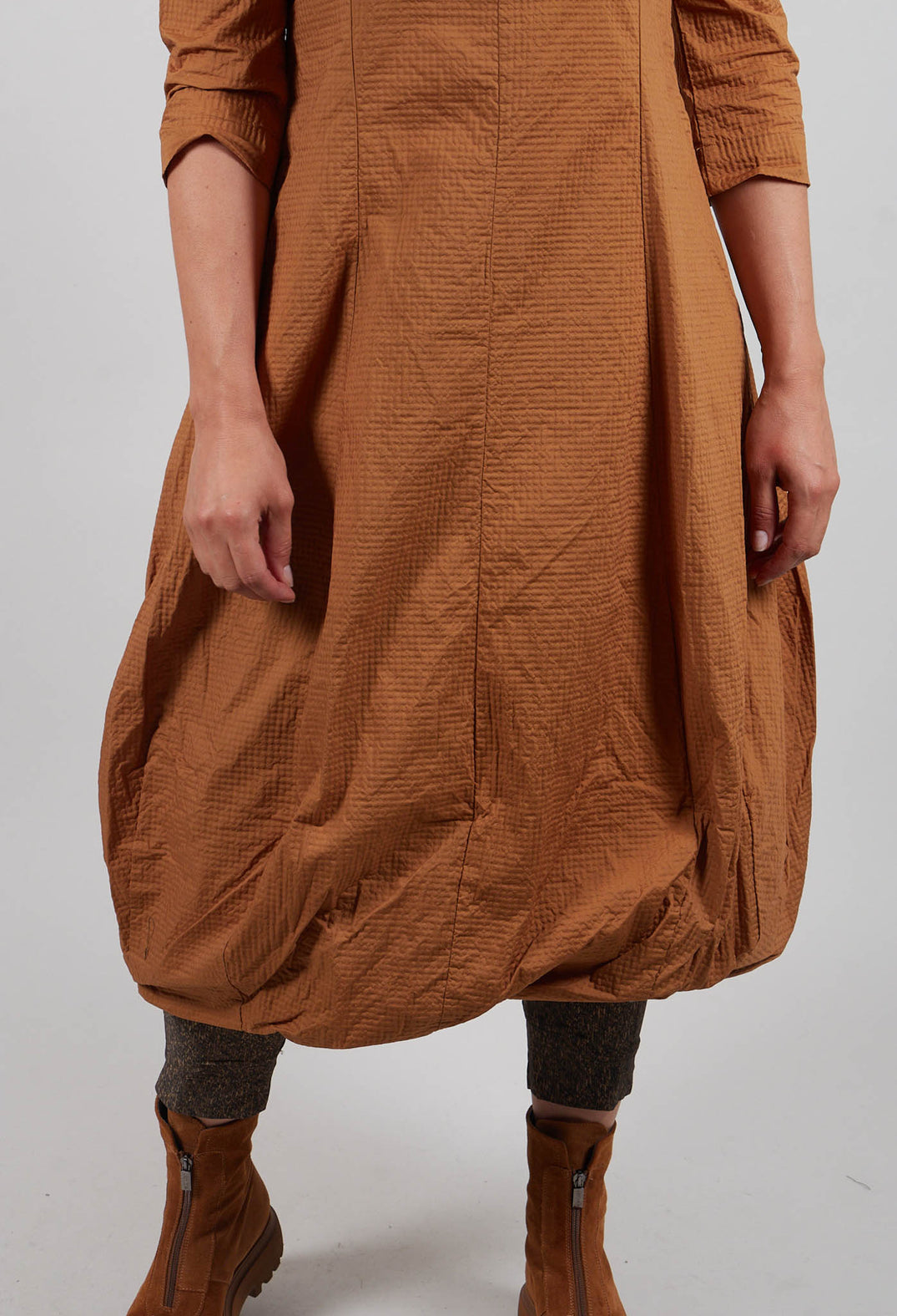 Balloon Hem Dress in Bronze  - 3420902