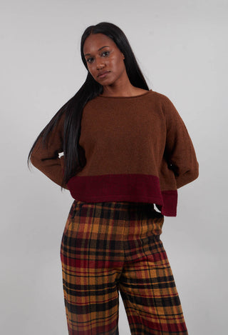 Contrast Trim Jumper in Bronze Lava - 3480702