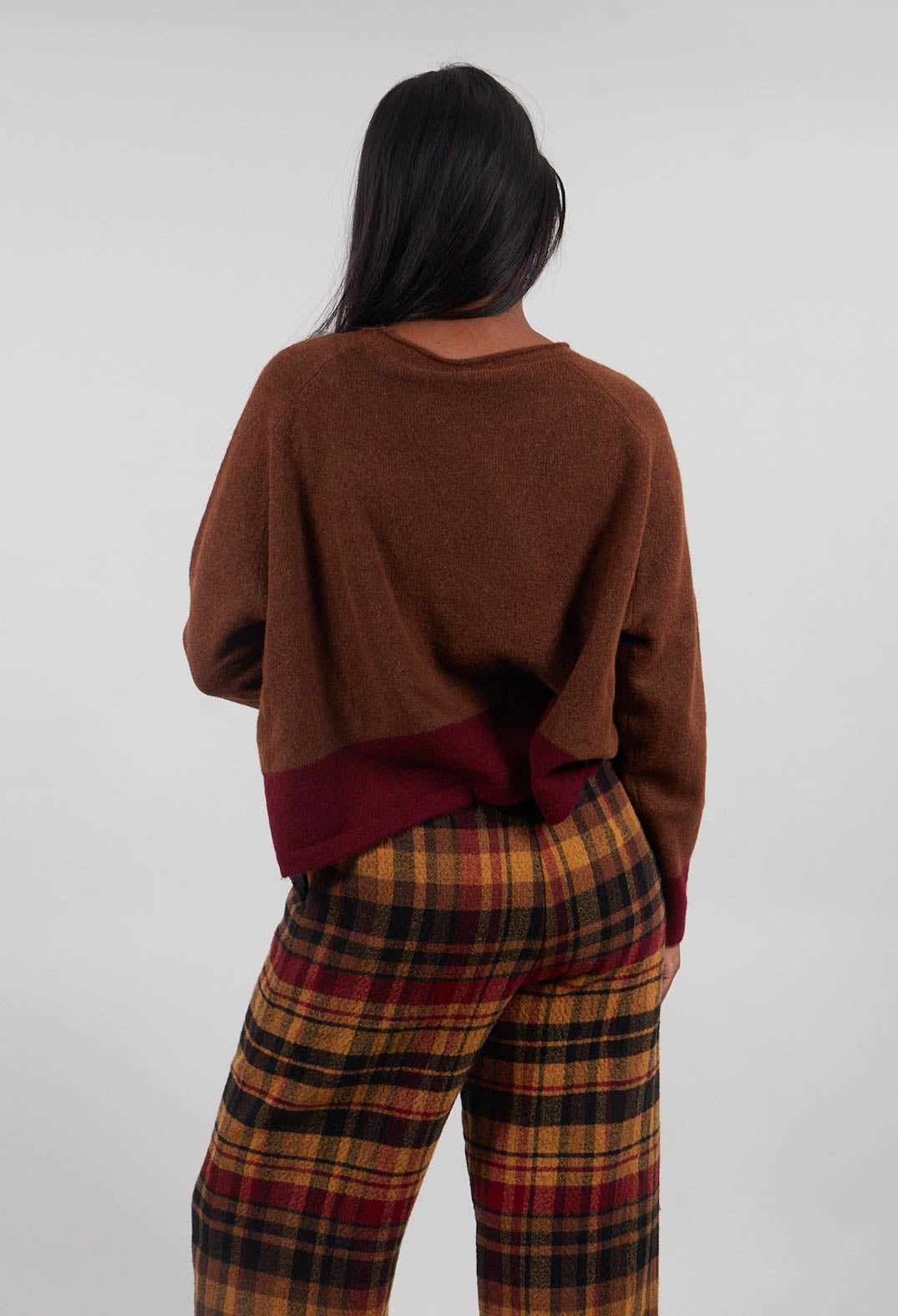 Contrast Trim Jumper in Bronze Lava - 3480702