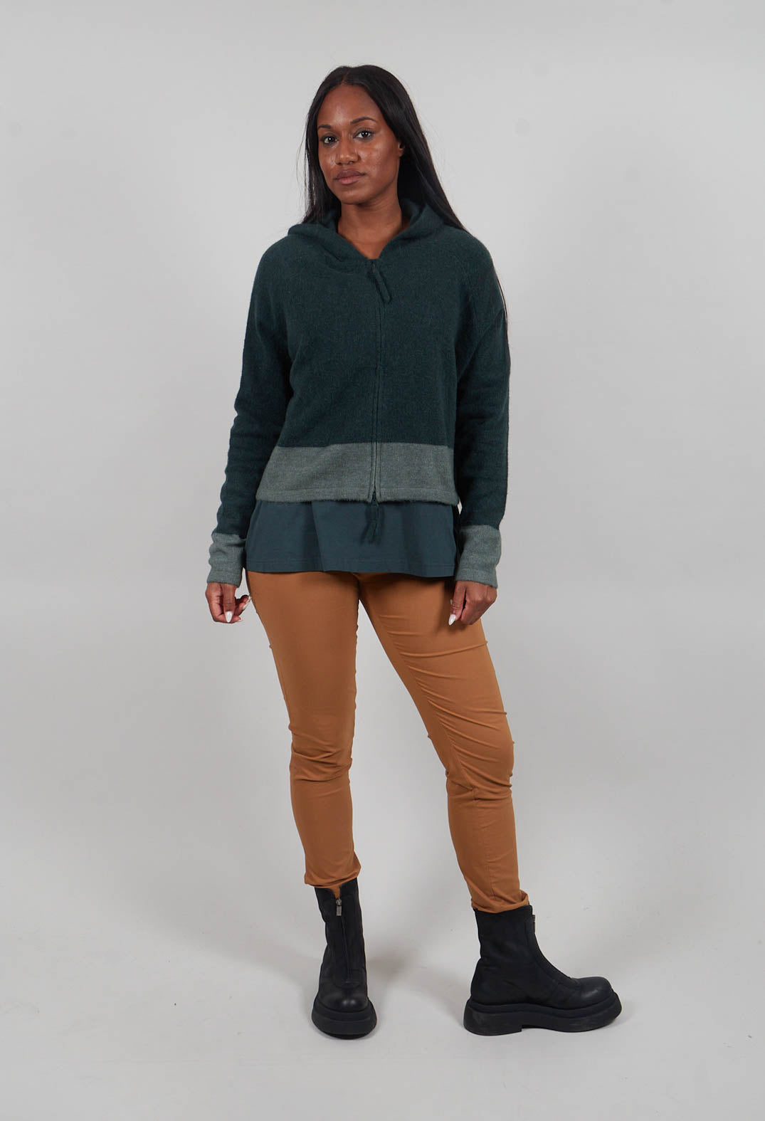 Contrast Trim Cardigan in Forest Park  - 3487103