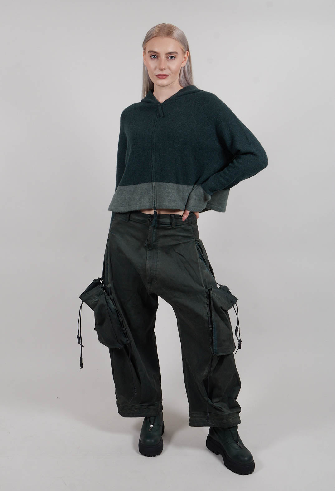Contrast Trim Cardigan in Forest Park  - 3487103
