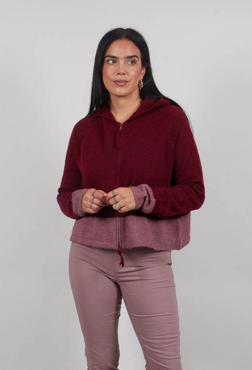 Contrast Trim Cardigan in Lava Crystal - 3487103