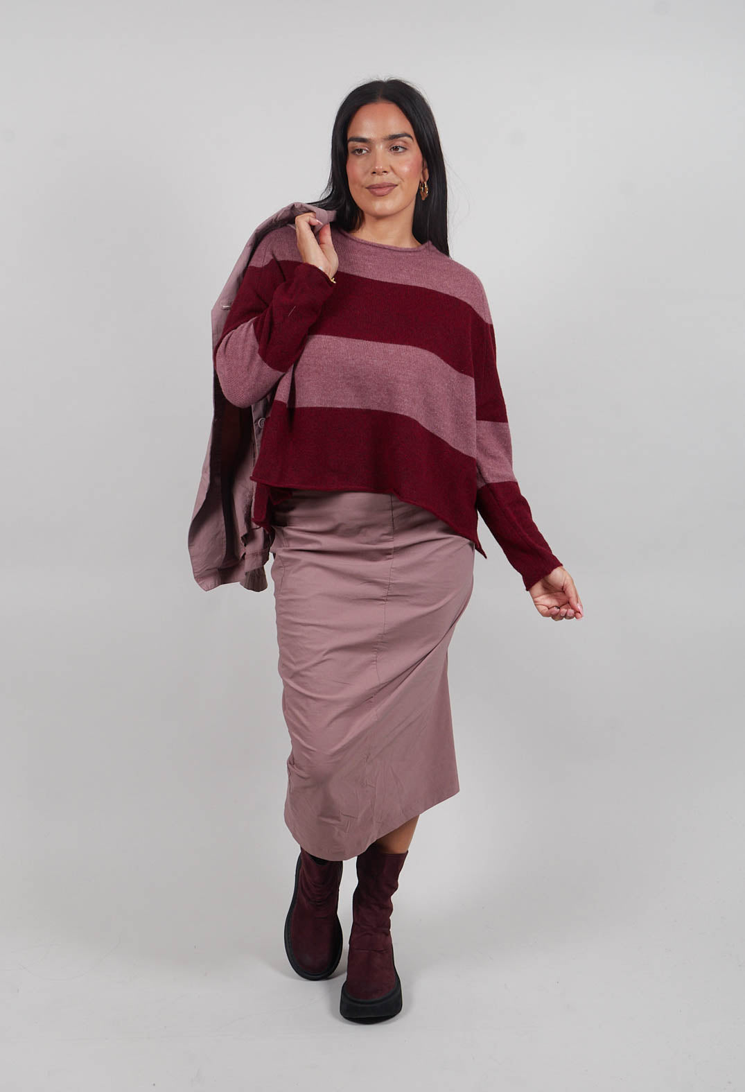 Block Stripe Jumper in Lava Crystal  - 3480704