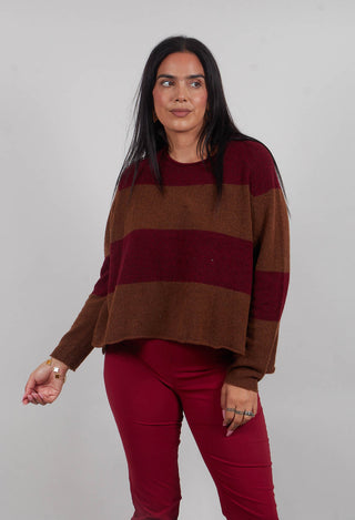 Block Stripe Jumper in Bronze Lava - 3480704