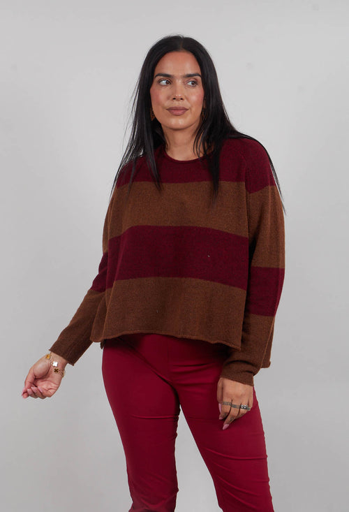 Block Stripe Jumper in Bronze Lava - 3480704