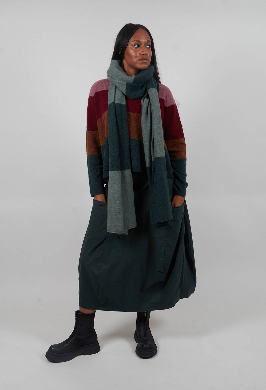 Block Stripe Scarf in Forest Park  - 3487705