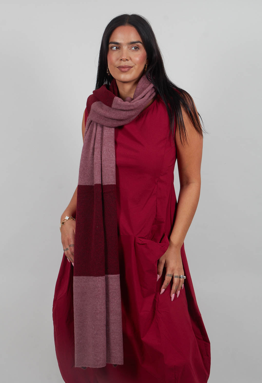 Block Stripe Scarf in Lava Crystal - 3487705