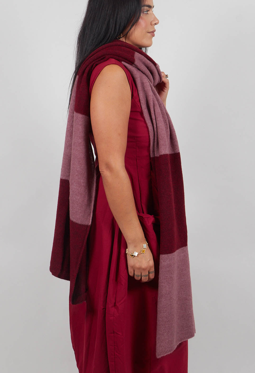 Block Stripe Scarf in Lava Crystal - 3487705