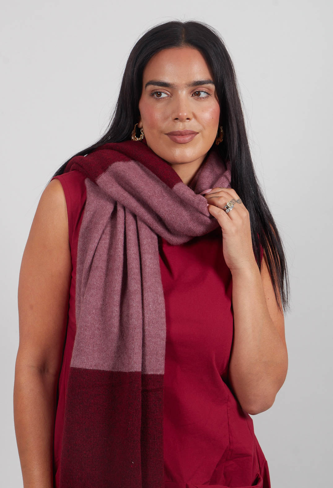 Block Stripe Scarf in Lava Crystal - 3487705