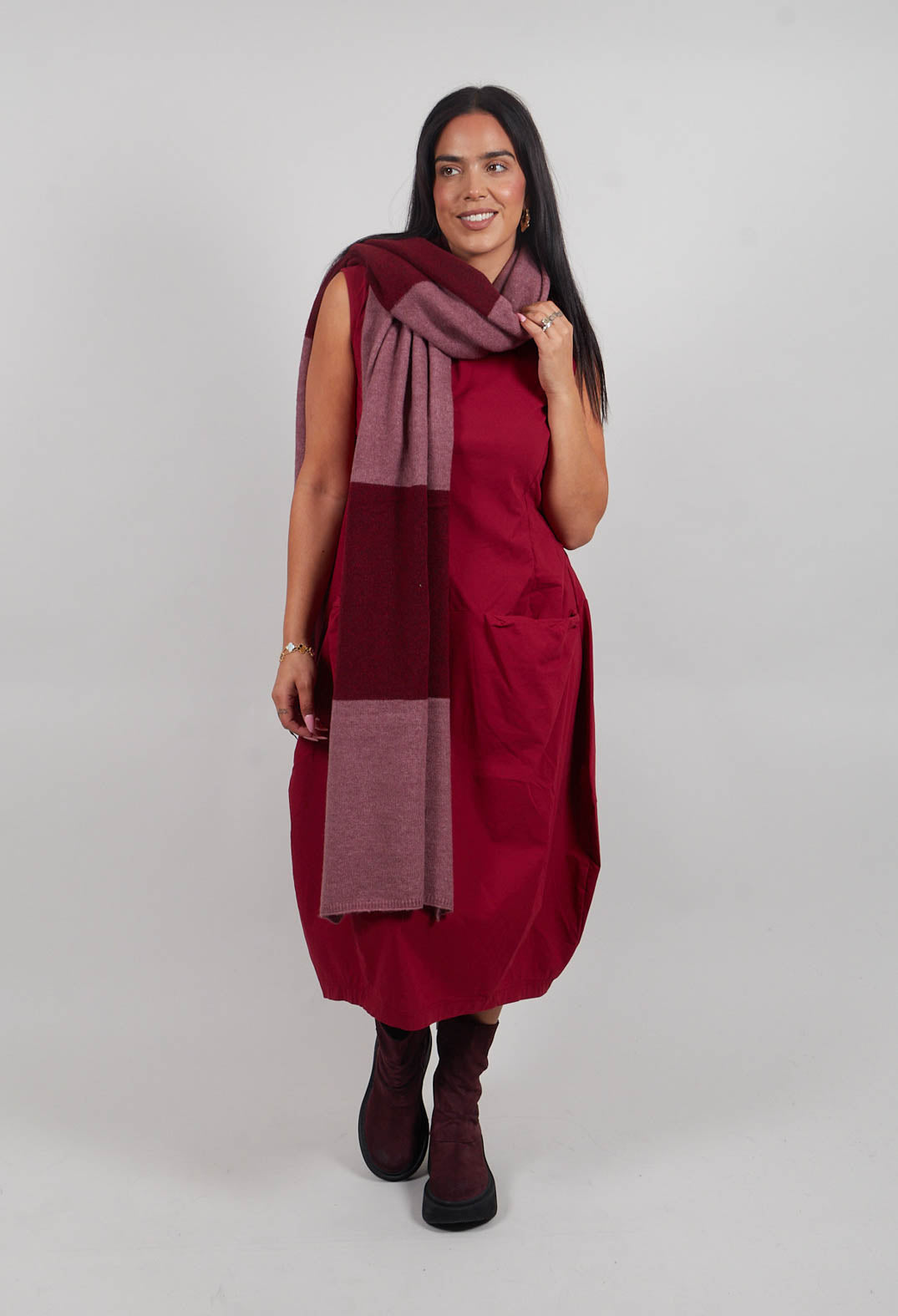 Block Stripe Scarf in Lava Crystal - 3487705