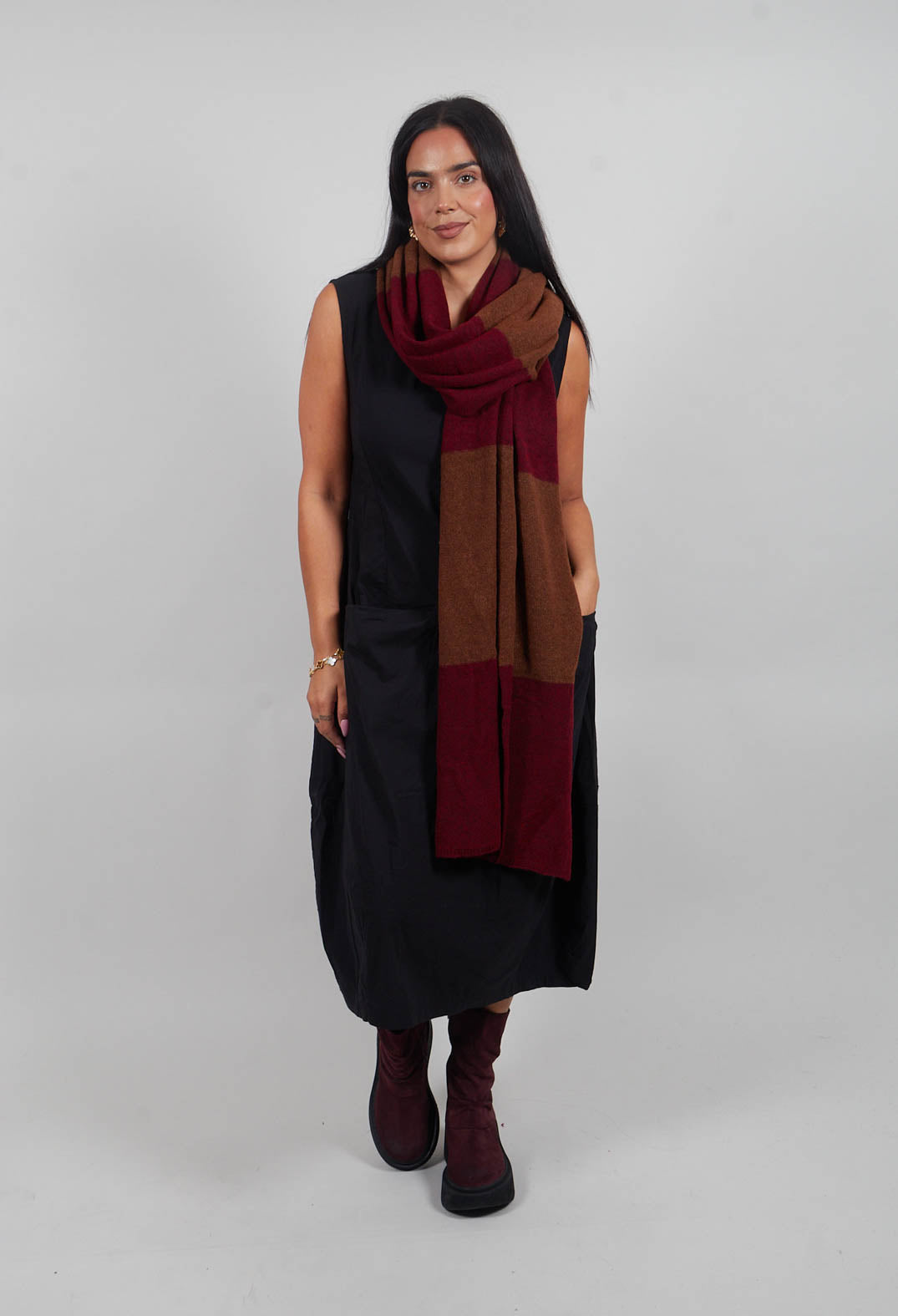 Block Stripe Scarf in Bronze Lava  - 3487705