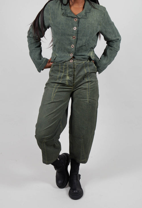 Barrel Leg Trousers in Park Cloud  - 3500111
