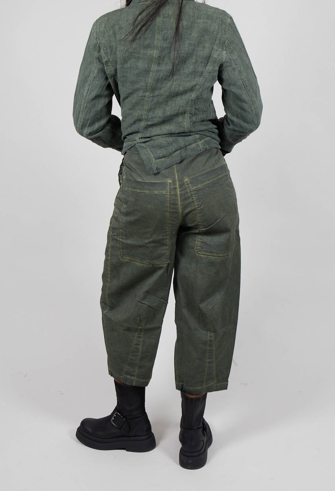 Barrel Leg Trousers in Park Cloud  - 3500111
