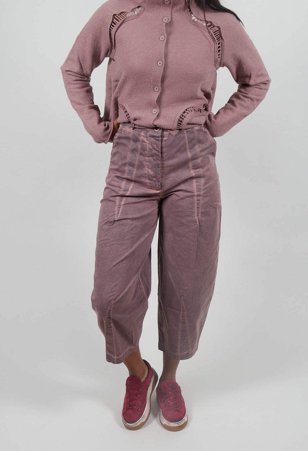 Barrel Leg Trousers in Crystal Cloud  - 3500111