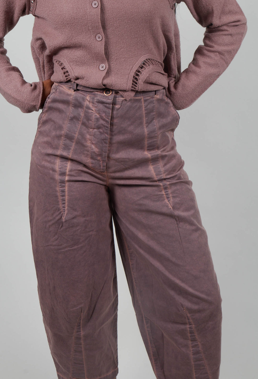 Barrel Leg Trousers in Crystal Cloud  - 3500111