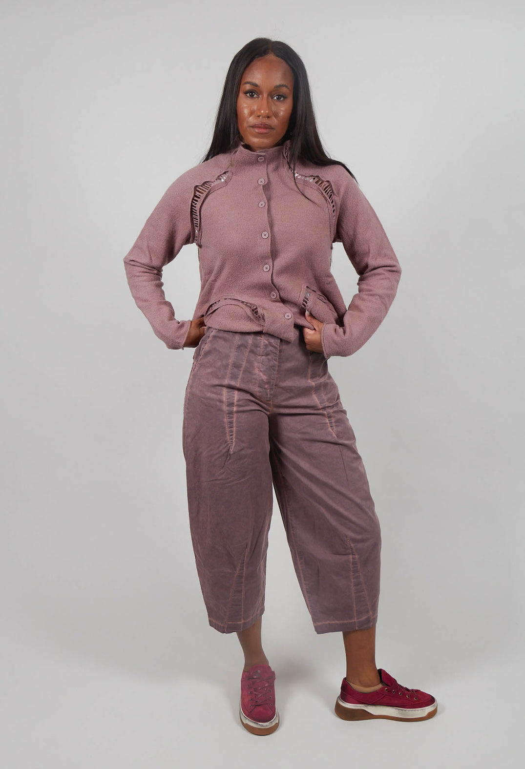 Barrel Leg Trousers in Crystal Cloud  - 3500111