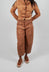 Barrel Leg Trousers in Bronze Cloud - 3500111