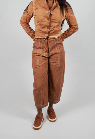Barrel Leg Trousers in Bronze Cloud - 3500111