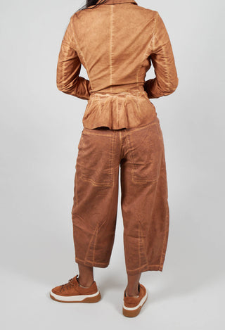 Barrel Leg Trousers in Bronze Cloud - 3500111