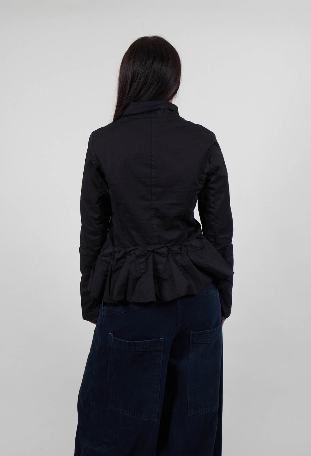Jacket with Peplum Hem in Black - 3501103