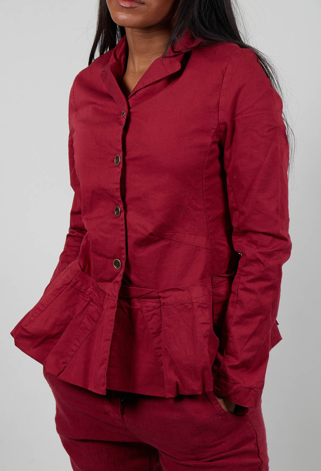 Jacket with Peplum Hem in Lava  - 3501103