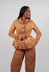 Jacket with Peplum Hem in Bronze Cloud  - 3501113