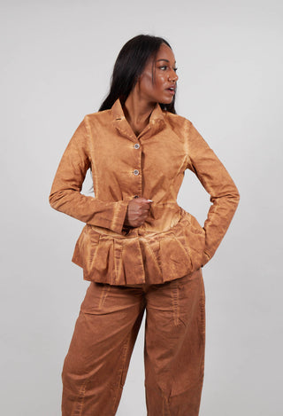 Jacket with Peplum Hem in Bronze Cloud  - 3501113