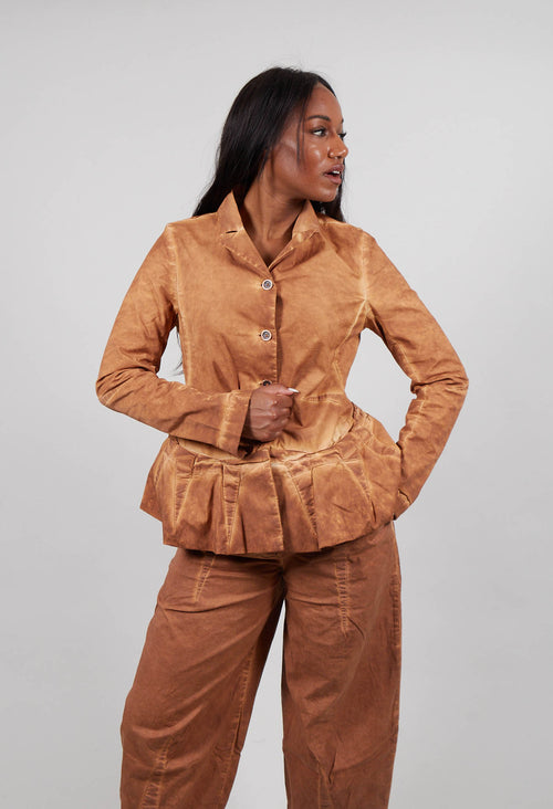 Jacket with Peplum Hem in Bronze Cloud  - 3501113