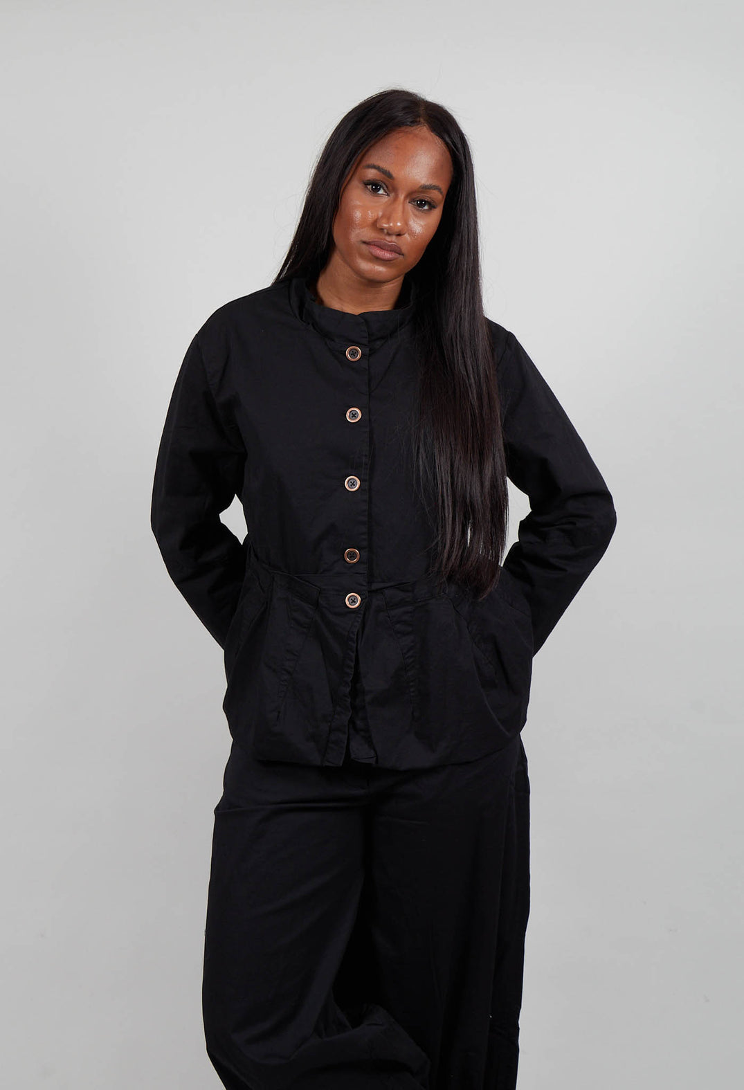 High Neck Jacket in Black - 3501104