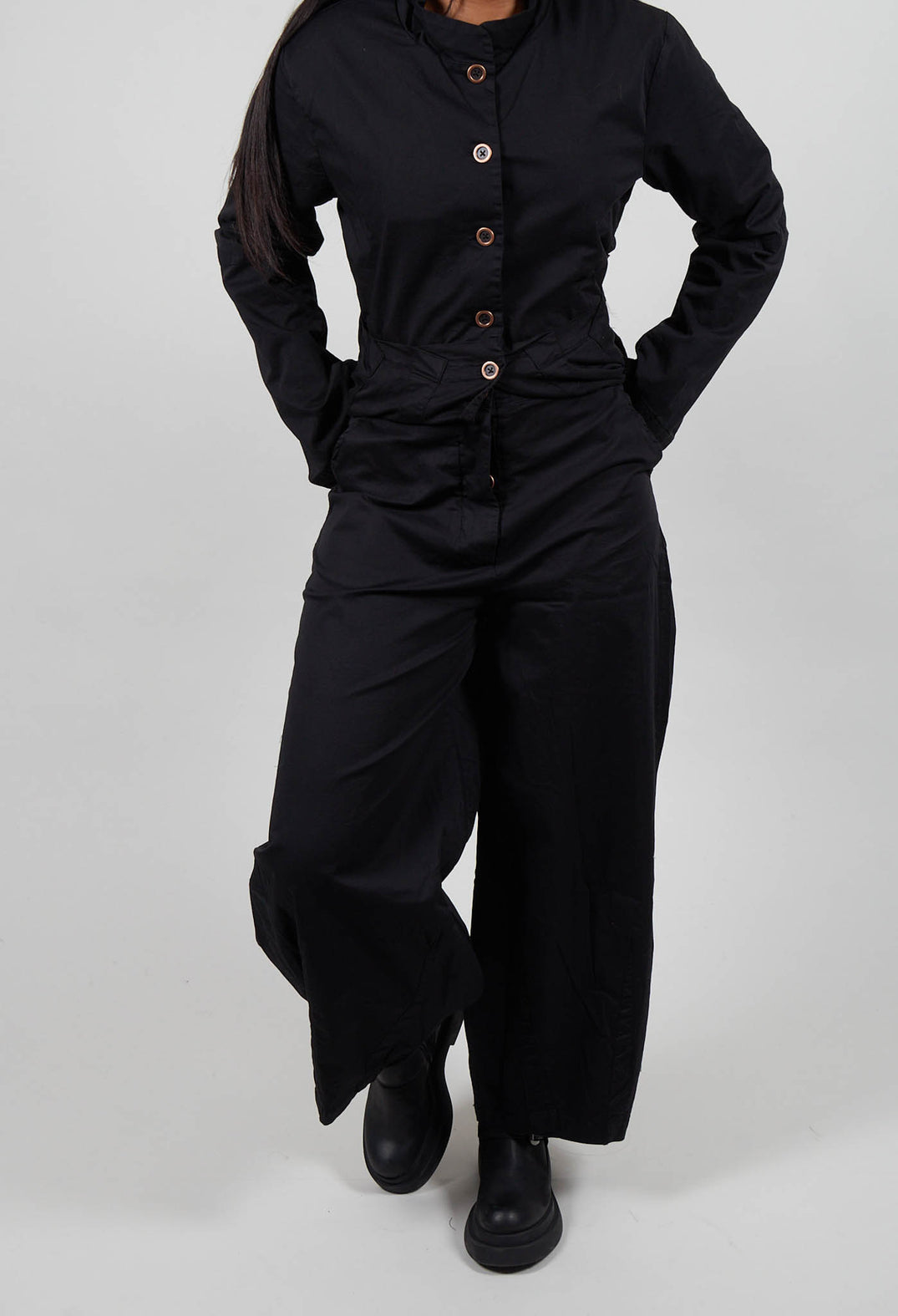 Trousers with Wide Leg in Black  - 3500106