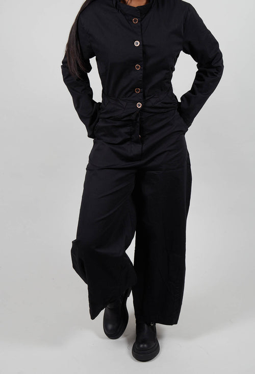 Trousers with Wide Leg in Black  - 3500106