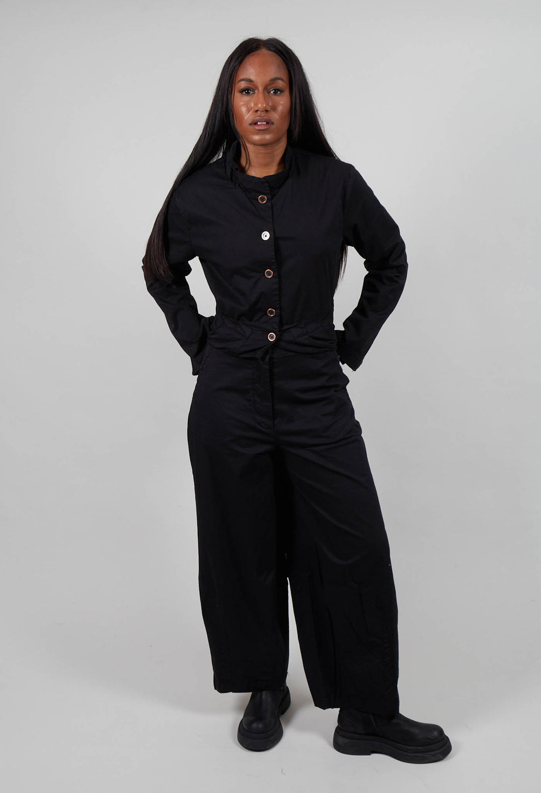 Trousers with Wide Leg in Black  - 3500106