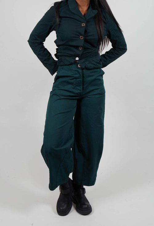Trousers with Wide Leg in Forest - 3500106