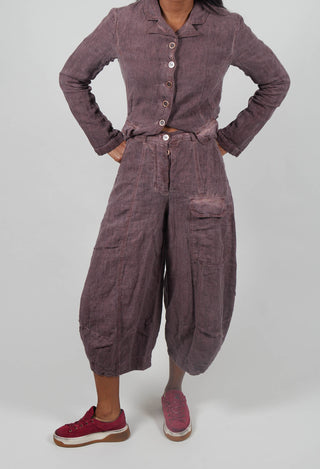 Balloon Leg Linen Trousers in Crystal Cloud - 3530111