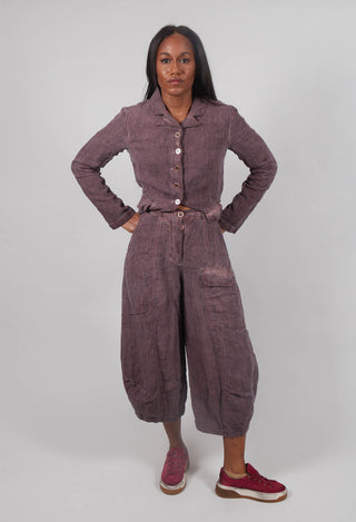 Balloon Leg Linen Trousers in Crystal Cloud - 3530111