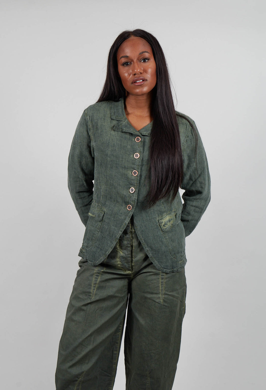 Linen Jacket in Park Cloud - 3531117